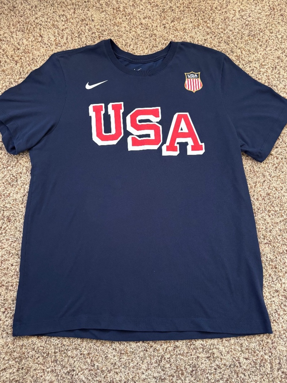 USA Hockey Nike Dri-FIT Navy Blue T-Shirt Men's XL